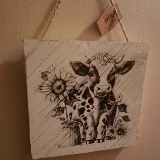 Etched Moo Cow Picture